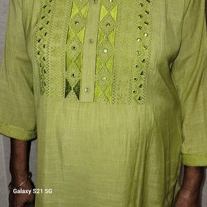 New Women Green Kurta Top Shirt Only Approximate US Size Large Asian Size XXL
